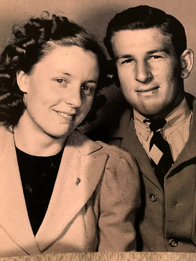 Lotus Rose as a young woman with her husband