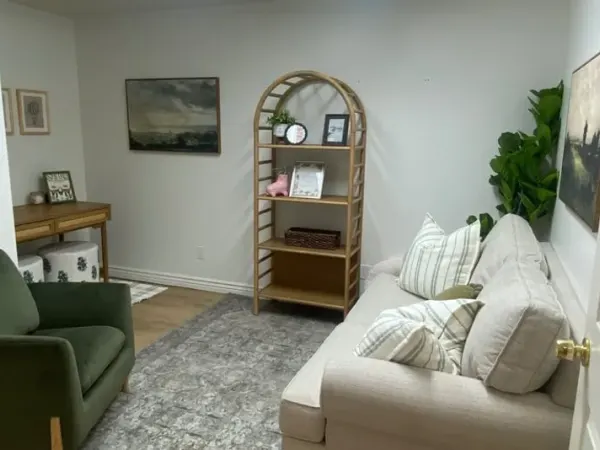 Comfortable therapy space at Lotus Rose Counseling
