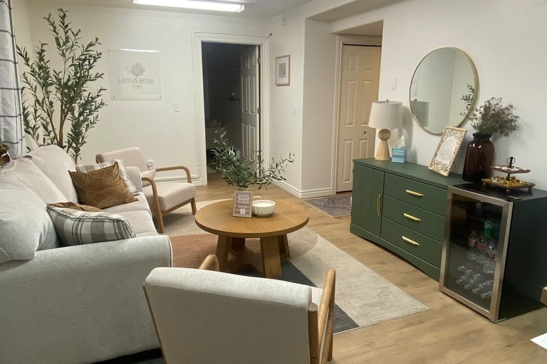 Lotus Rose Counseling office interior in Orem